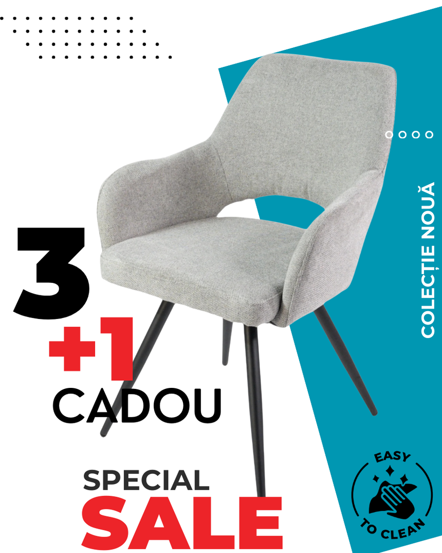 Set 4 scaune de dining Lyon, confortabile