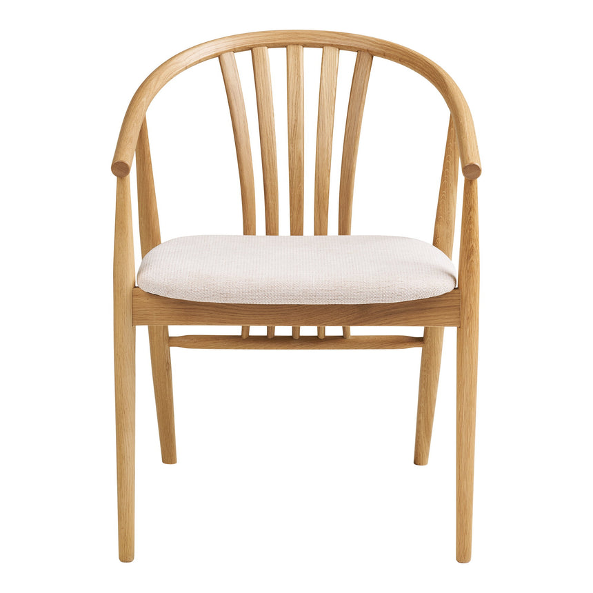 Scaun de dining Agustin – Stejar natur / șezut textil