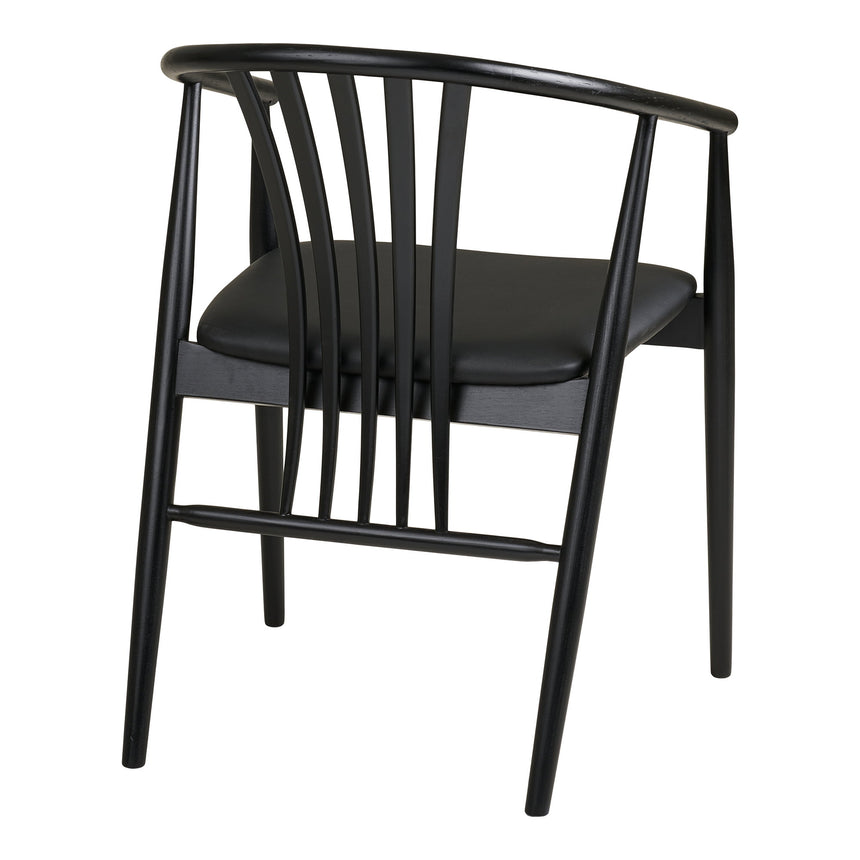 Scaun de dining Agustin – Negru / șezut piele ecologică
