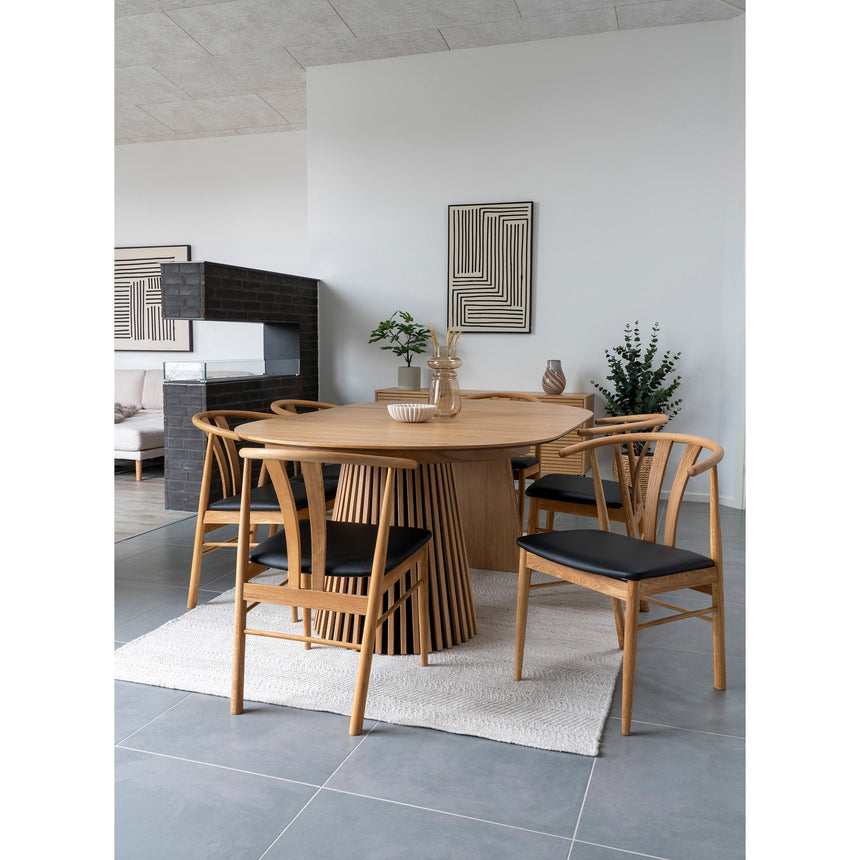 Scaun de dining Artenara – Natur / Negru