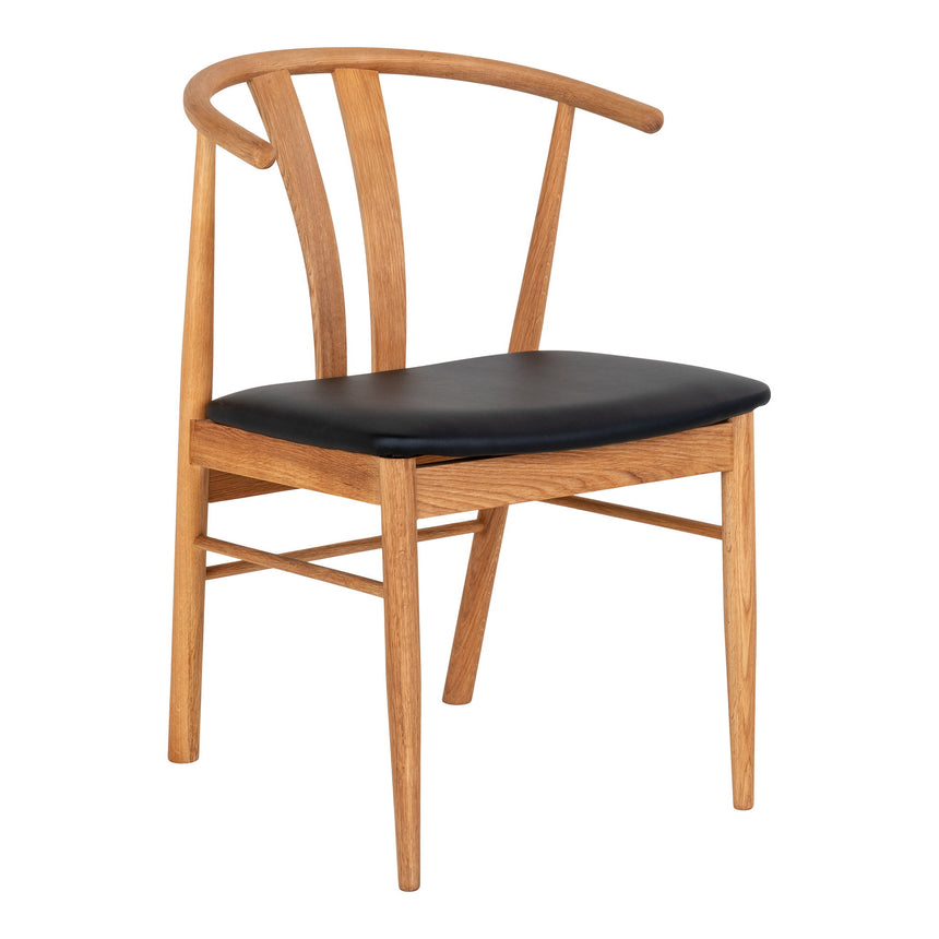 Scaun de dining Artenara – Natur / Negru