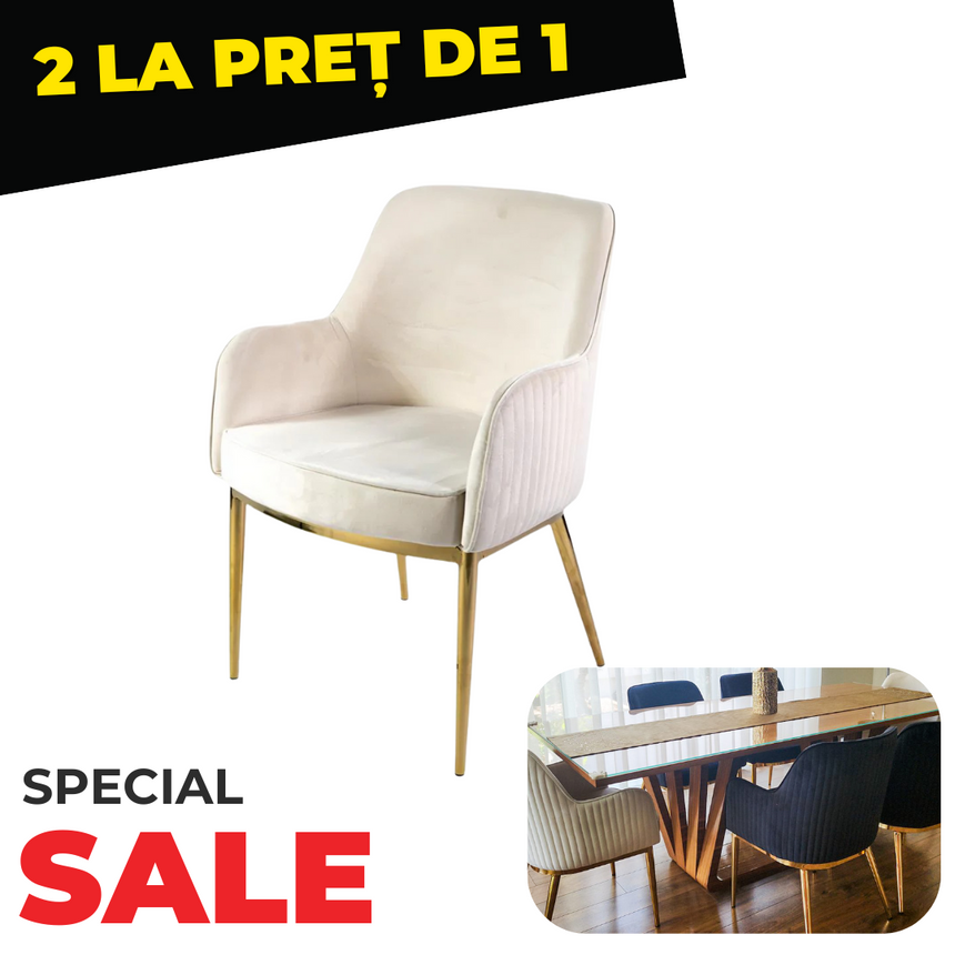 Nolan scaun de dining premium, culoarea crem