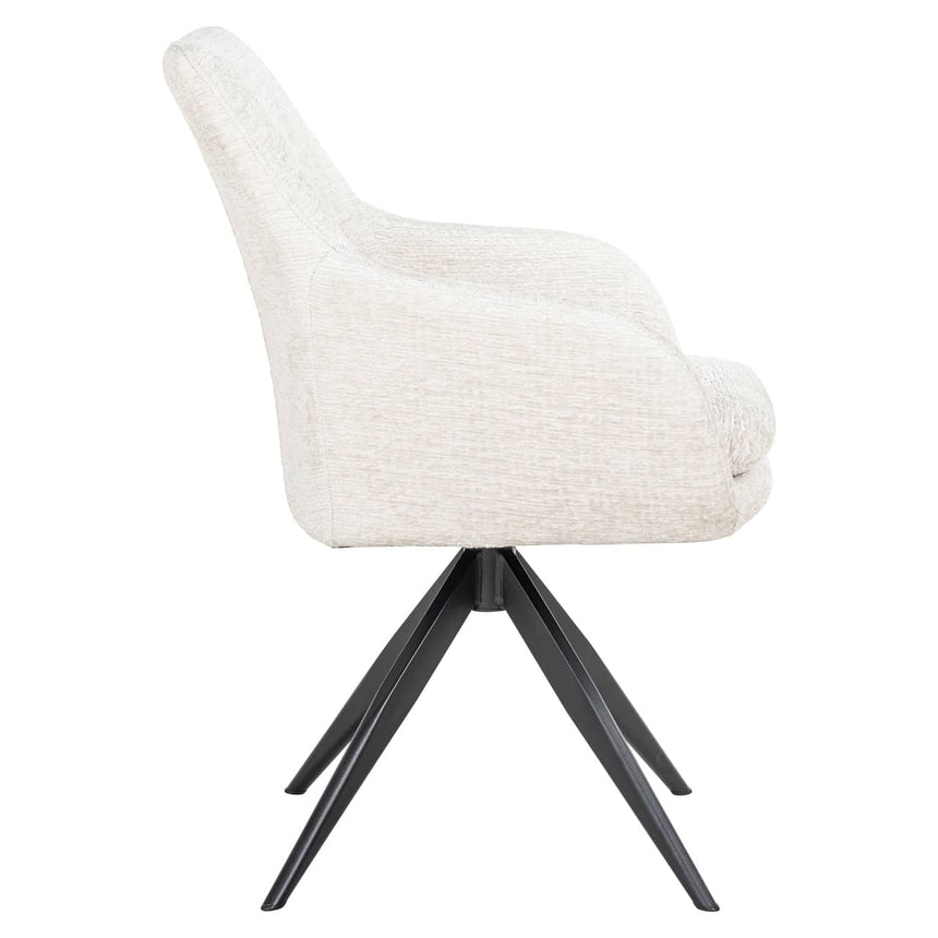 Scaun dining Richmond Lisonne crem fusion, rotativ