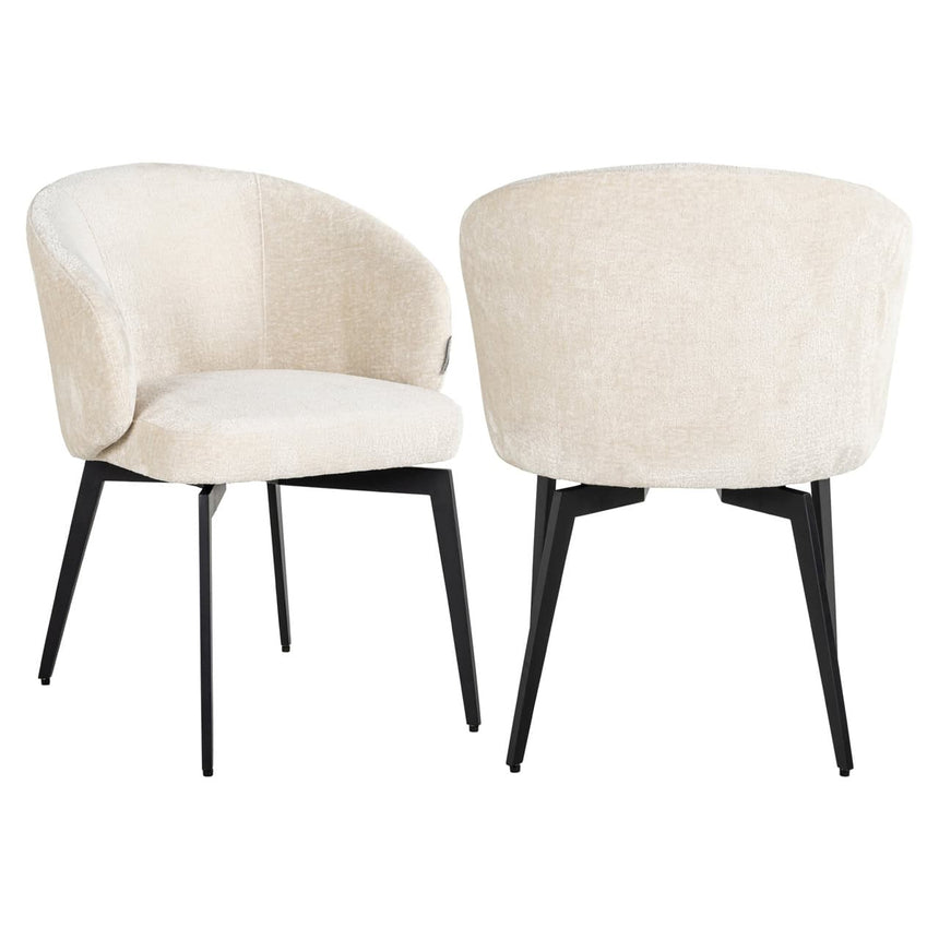 Scaun dining Richmond Amphara alb chenille, ignifug
