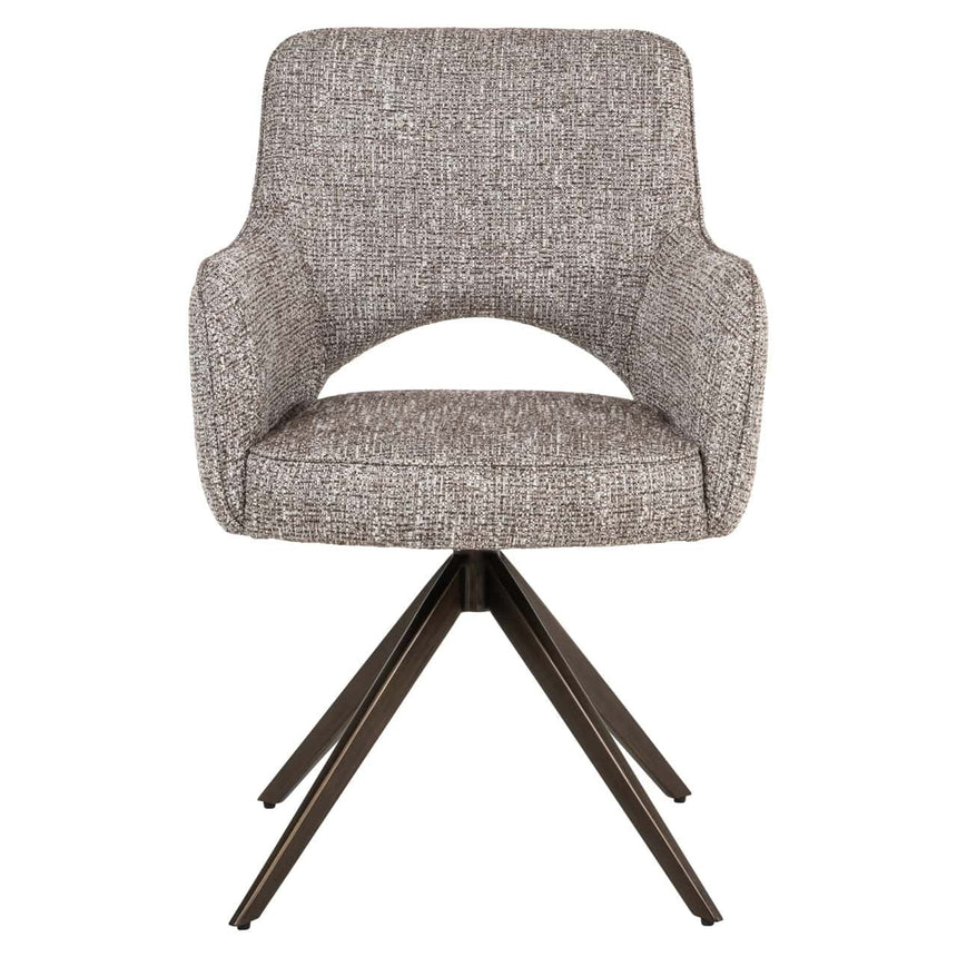Scaun dining Richmond Ginerva pământiu tweed, rotativ