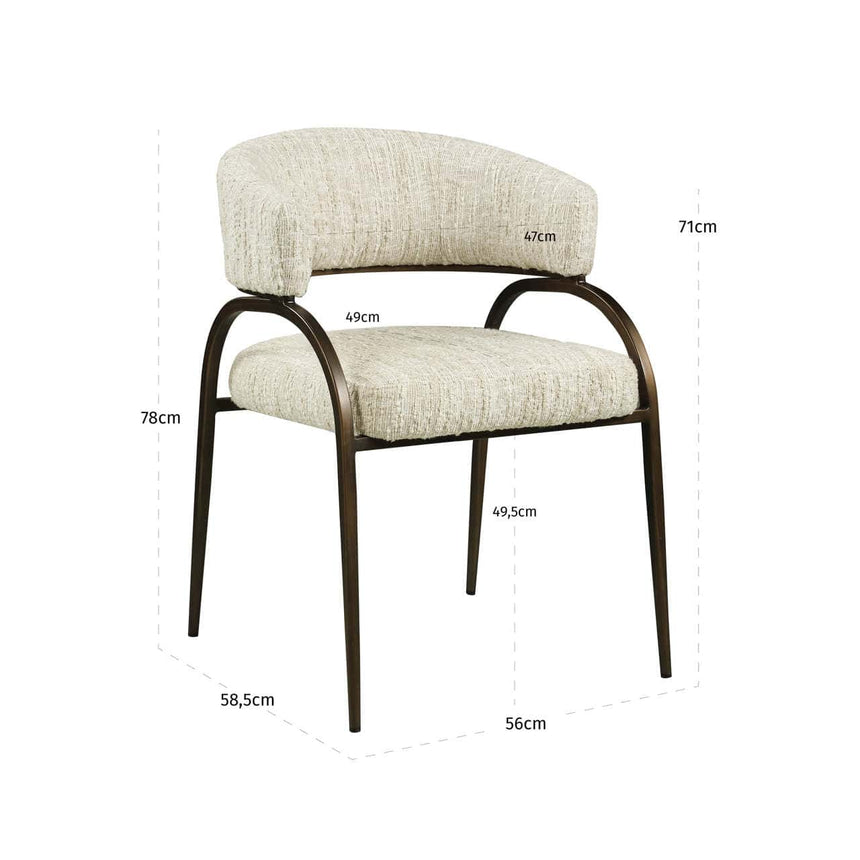 Scaun dining Richmond Charda bej angora