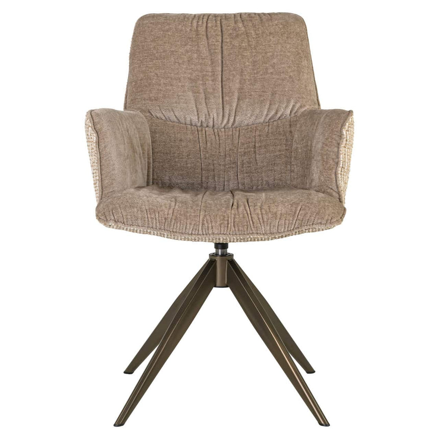 Scaun dining Richmond Chase crem blockweave, rotativ