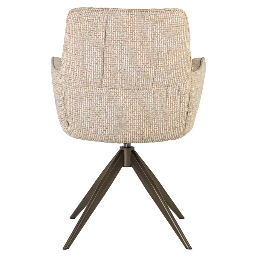 Scaun dining Richmond Chase crem blockweave, rotativ