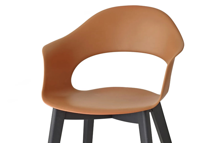 Scaun Natural Lady B - design cald din lemn și plastic