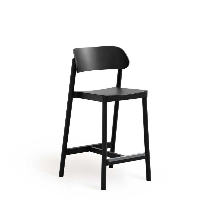 Scaun de bar Paged Nimm H-4590 - spătar din lemn curbat