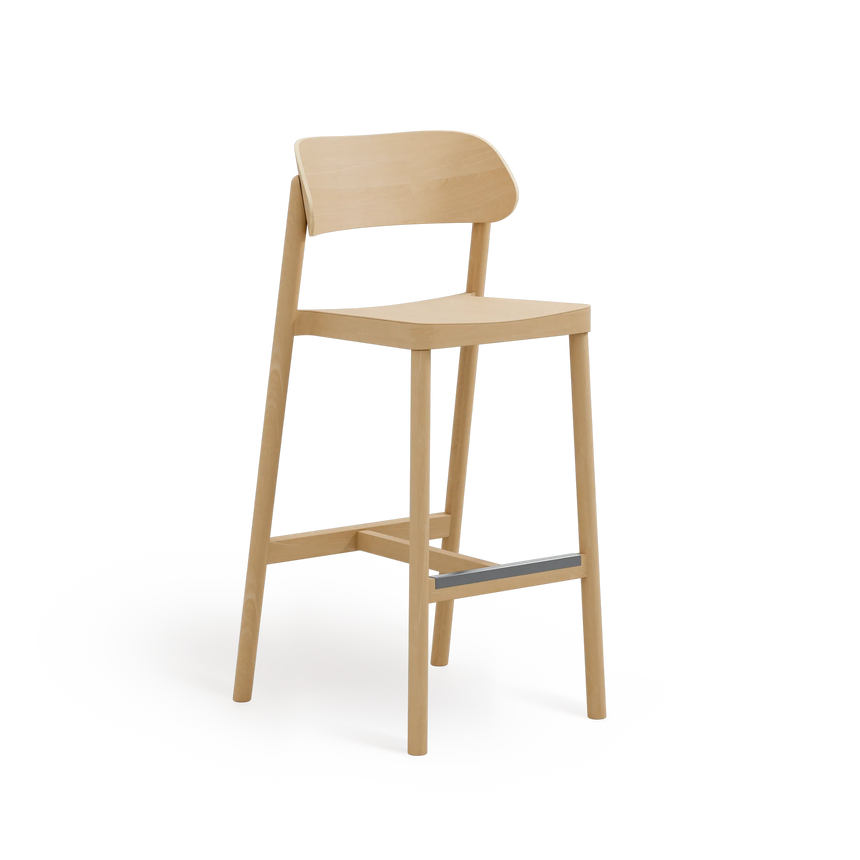Scaun de bar Paged Nimm H-4590 - spătar curbat, 75 cm
