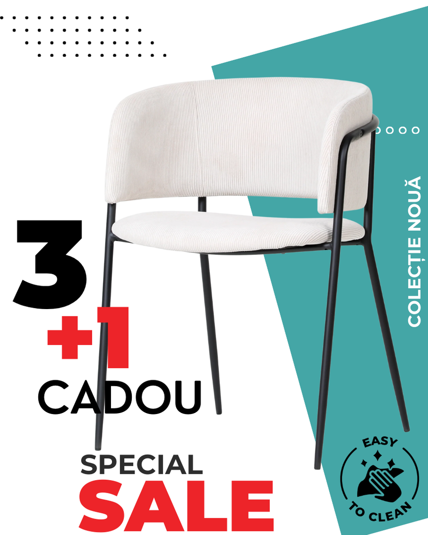 Set 4 scaune de dining Liam, confortabile