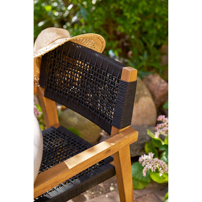 Scaun de grădină Anzio – Natur / Negru