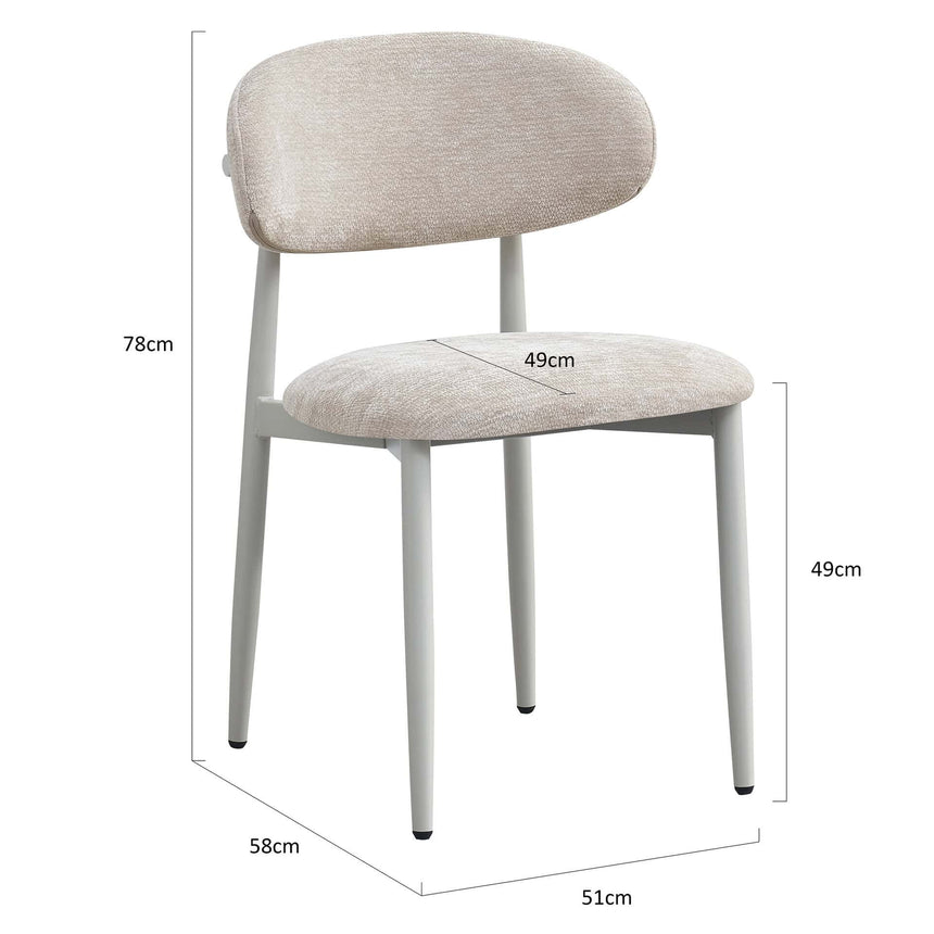 Scaun Rosalin - cadru metal colorat, tapițat
