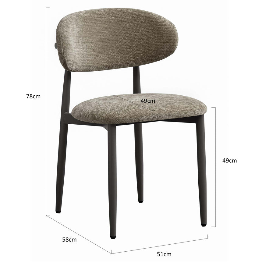 Scaun Rosalin - cadru metal colorat, tapițat