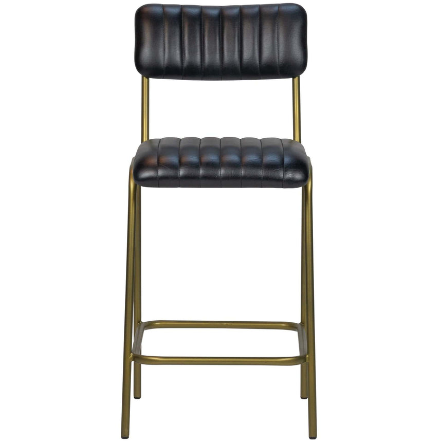 Scaun de bar Jenson (scund) - piele de bivol, cadru metal