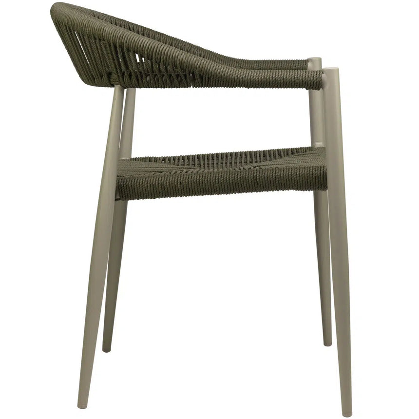 Scaun de terasa Jonah verde cu cadru din aluminiu