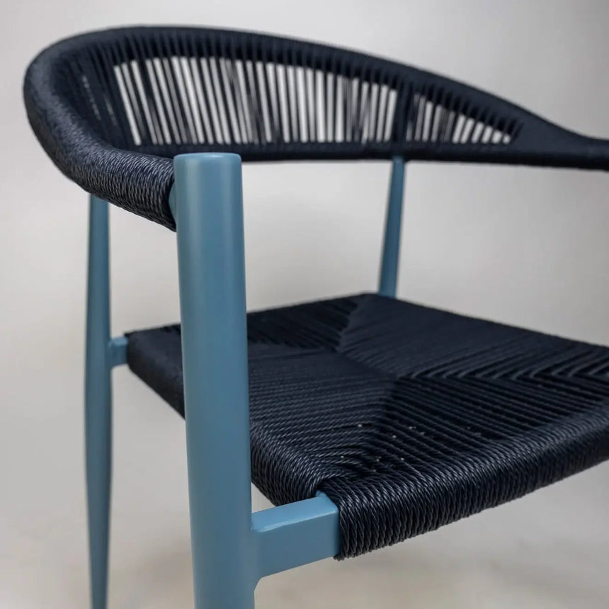 Scaun de terasă Jonah albastru marin cu cadru aluminiu