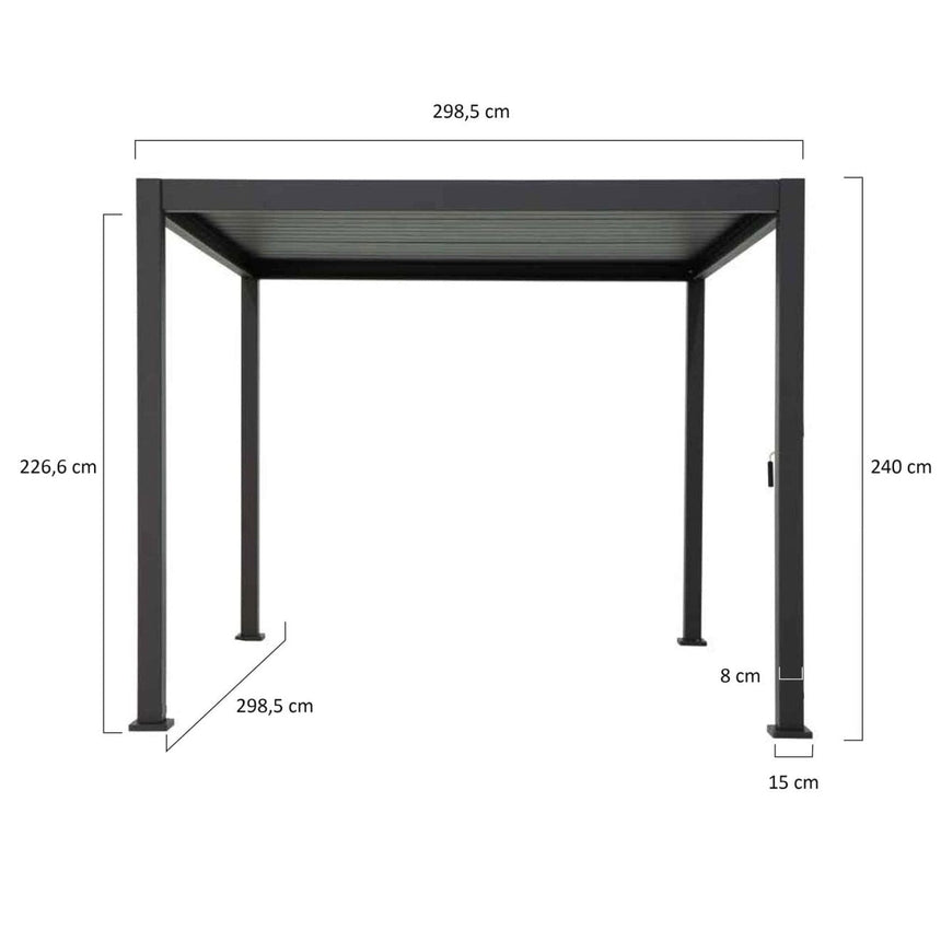 Pergolă bioclimatică Reflect Standard 3×3 m – antracit