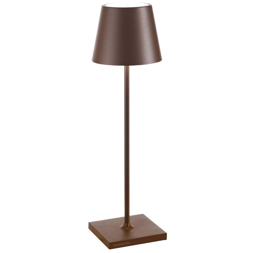 Lampă de masă Poldina – maro, reîncărcabilă