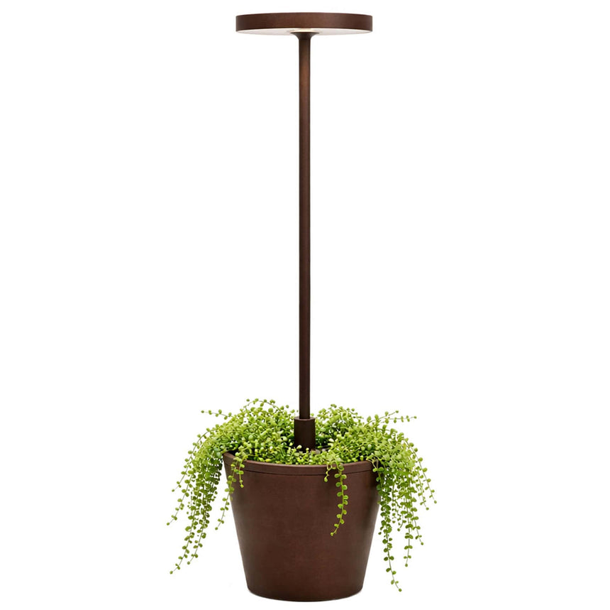 Lampă de masă Poldina Reverso – maro, imagine de ambianță