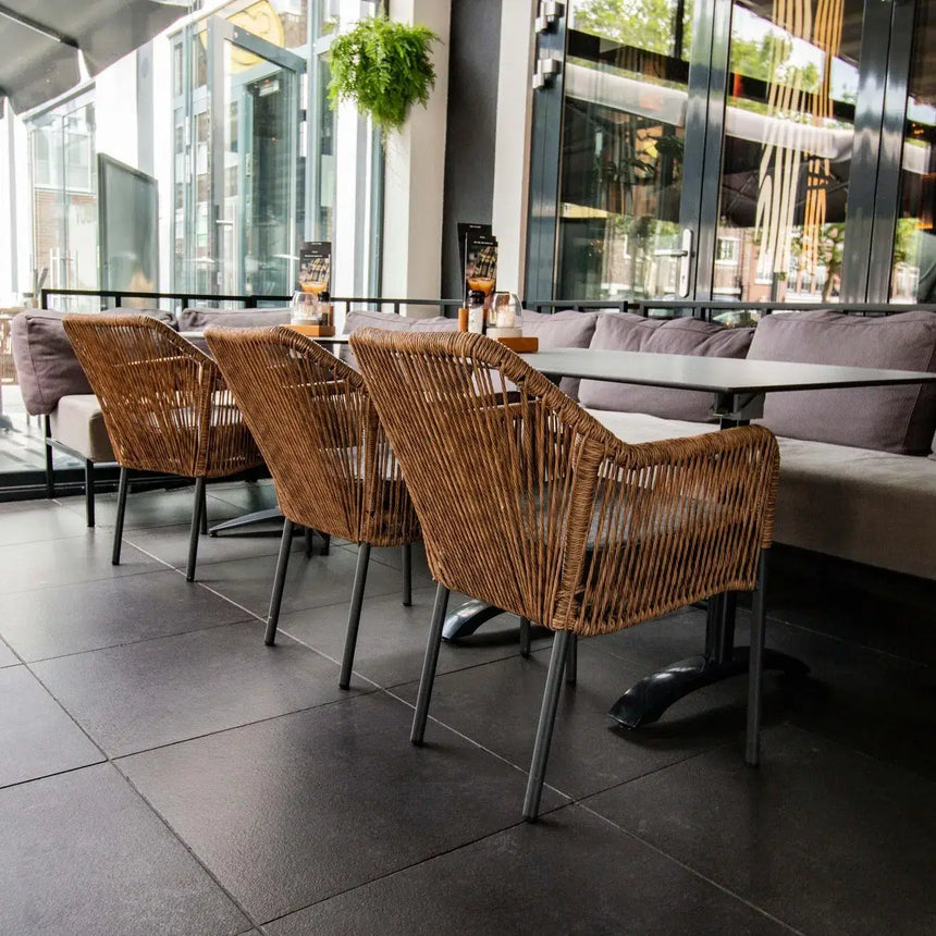 Baleric scaun de terasa pentru exterior, culoare naturalMobCenter