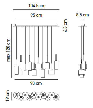 CM Bottle replika csillárMobCenter