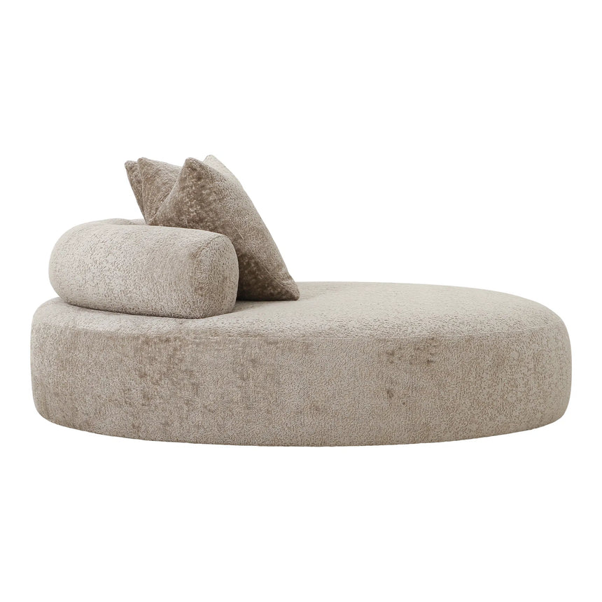 Cairo Daybed with 2 pillows in chenille, round, naturalMobCenter