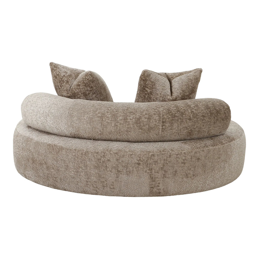 Cairo Daybed with 2 pillows in chenille, round, naturalMobCenter