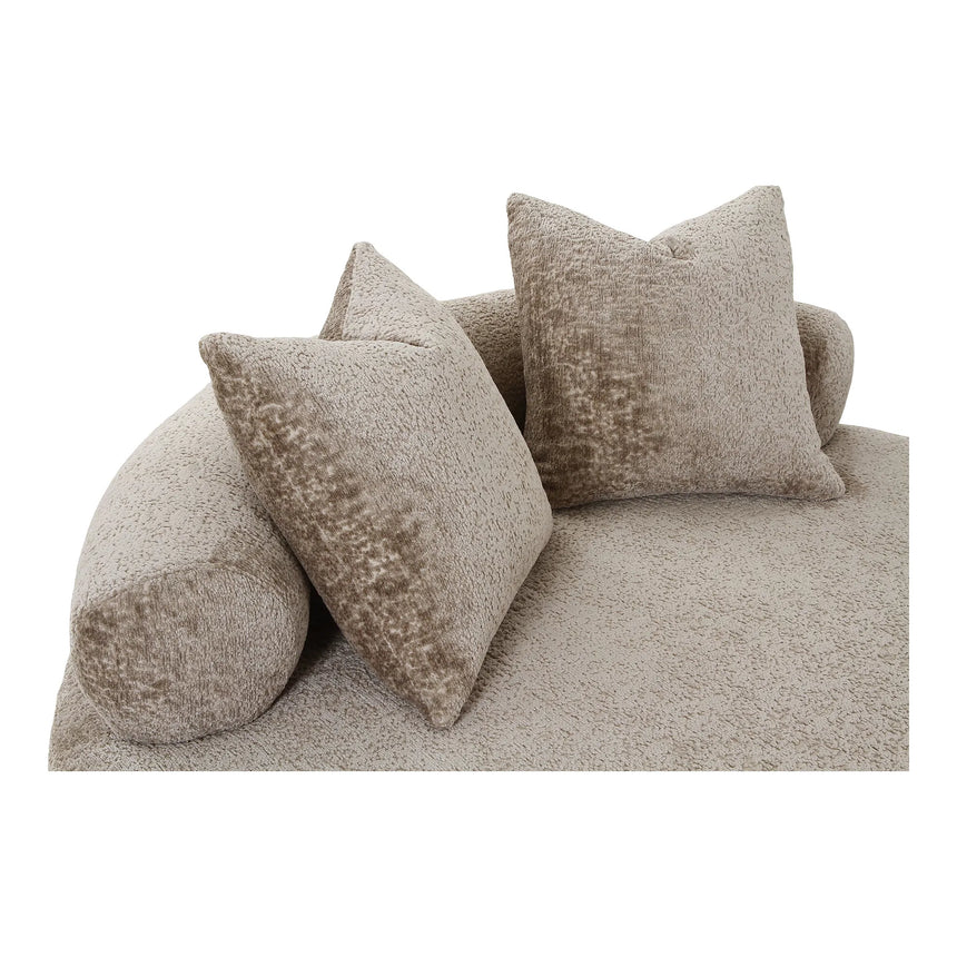 Cairo Daybed with 2 pillows in chenille, round, naturalMobCenter