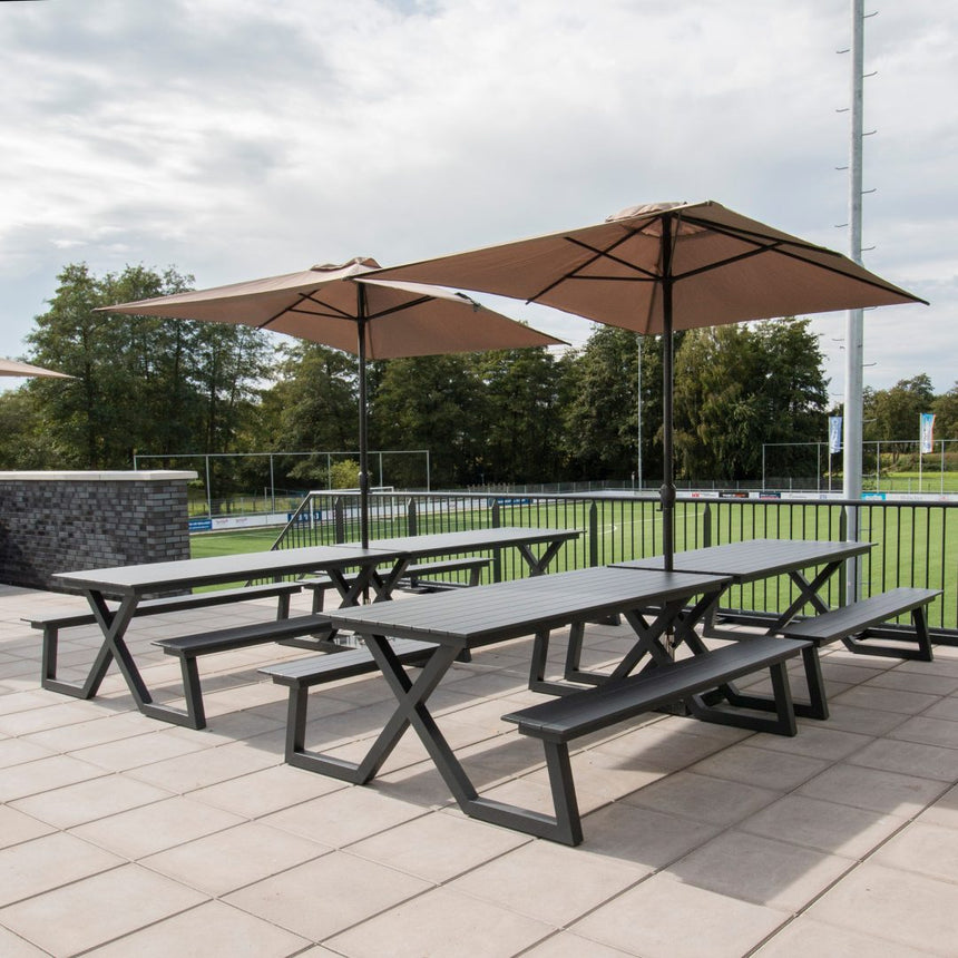 Set picnic Darby aluminiu – bănci fixe, antracit