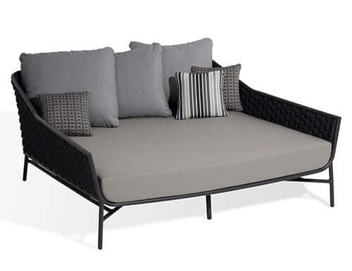 Daybed de grădină Rio – culoare negruMobCenter
