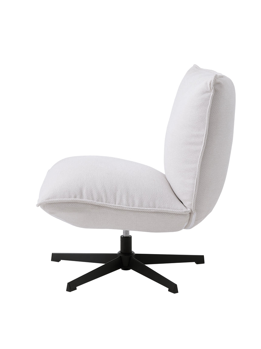 Fotoliu lounge FRASER, tapițerie alb murdar chenilleMobCenter