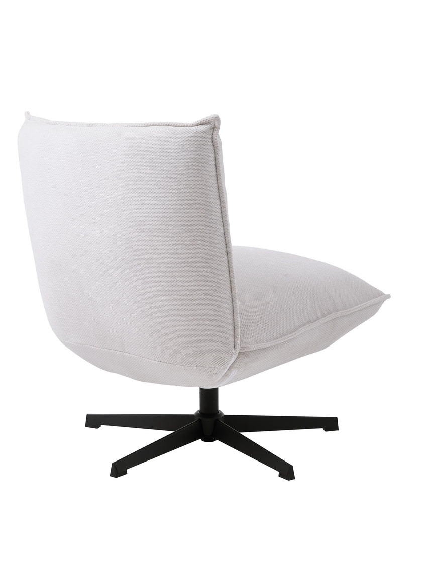 Fotoliu lounge FRASER, tapițerie alb murdar chenilleMobCenter