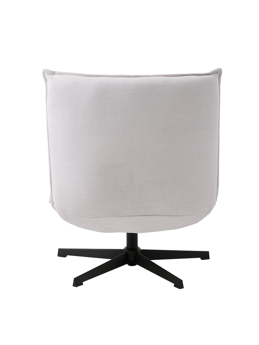 Fotoliu lounge FRASER, tapițerie alb murdar chenilleMobCenter