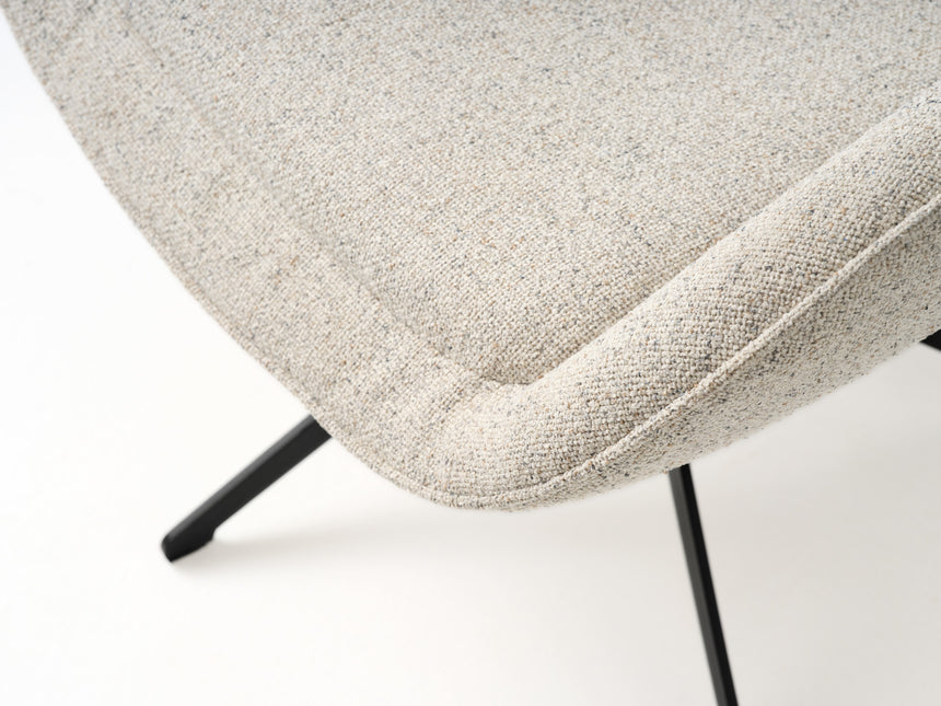 Fotoliu lounge LYNN, tapițerie alb murdar melanjMobCenter