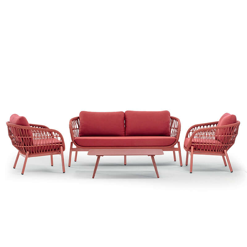 Grattoni Elba– set mobilier de gradina si terasa, pentru 4 persoane, culoare rosuMobCenter