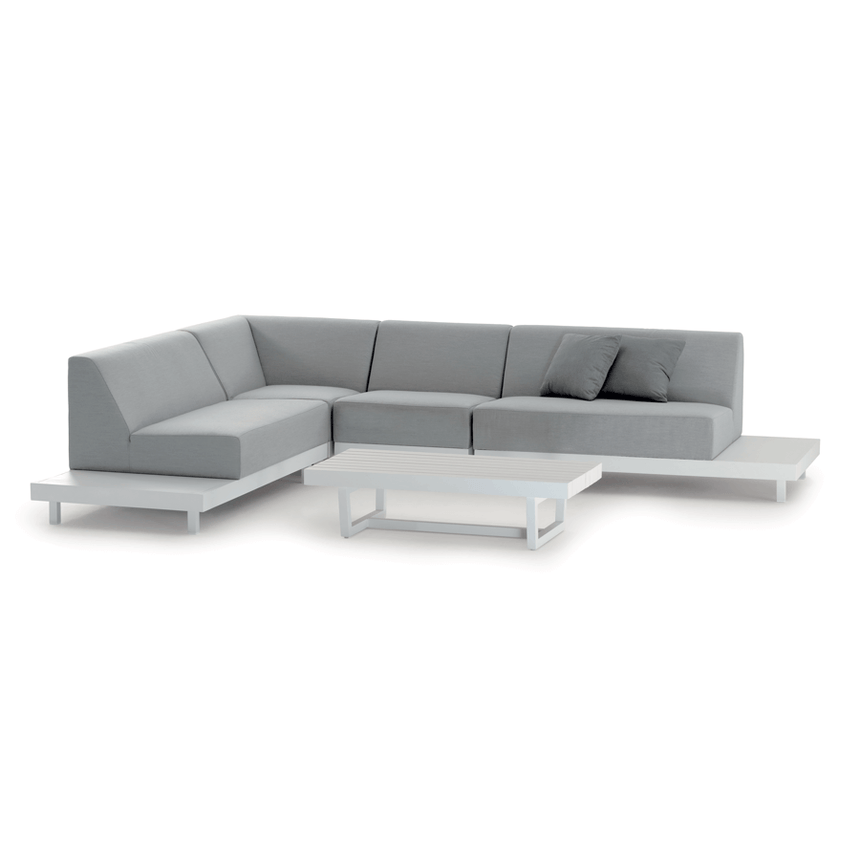 Grattoni Ivory – set mobilier de gradina si terasa, pentru 5 persoane, culoare albMobCenter
