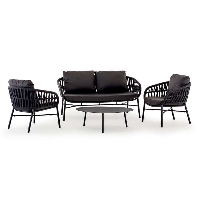 Grattoni Tahiti - set mobilier de gradina si terasa, pentru 4 persoane, culoare blackMobCenter
