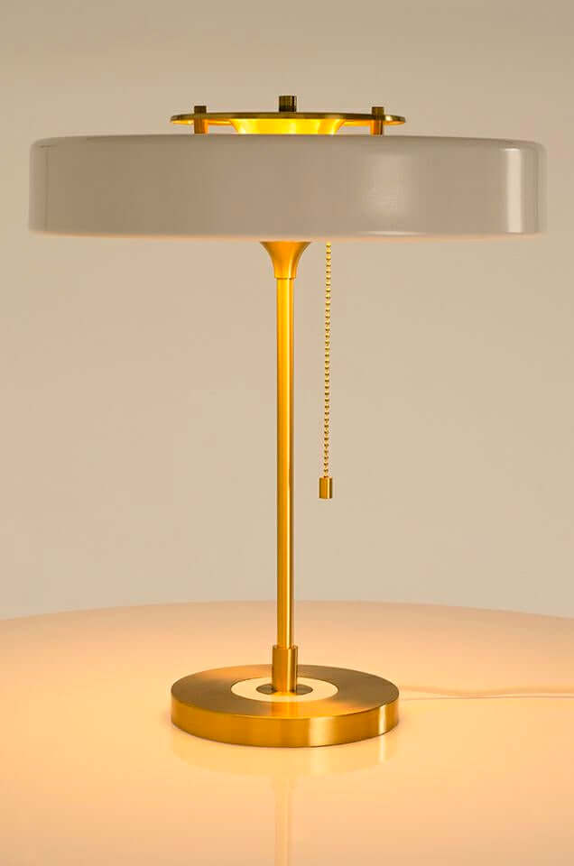 Lampă de birou Arte alb și auriu - aluminiu, sticlăMobCenter