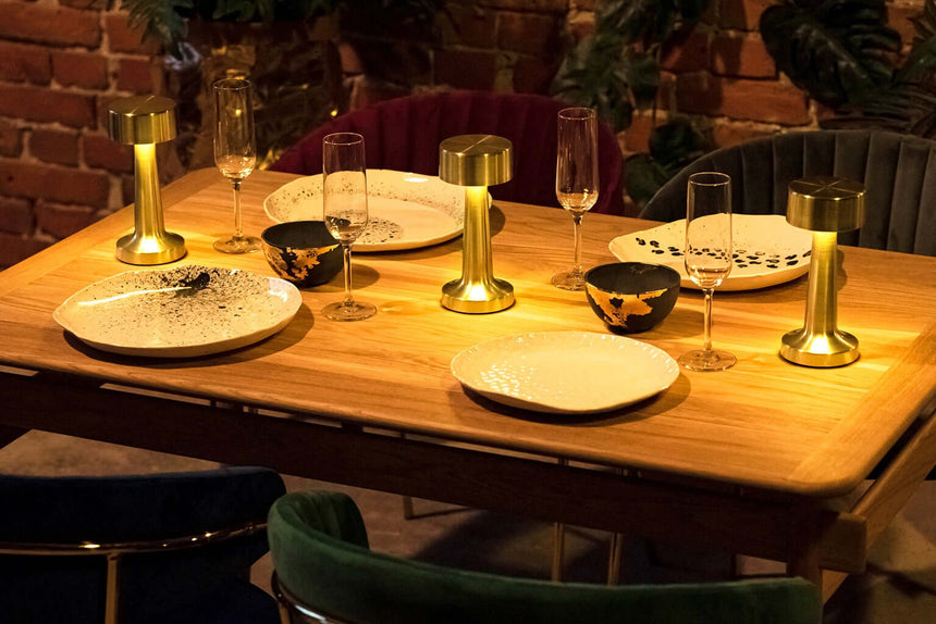 Lampă de birou Lee gold - baterie încorporată, LedMobCenter