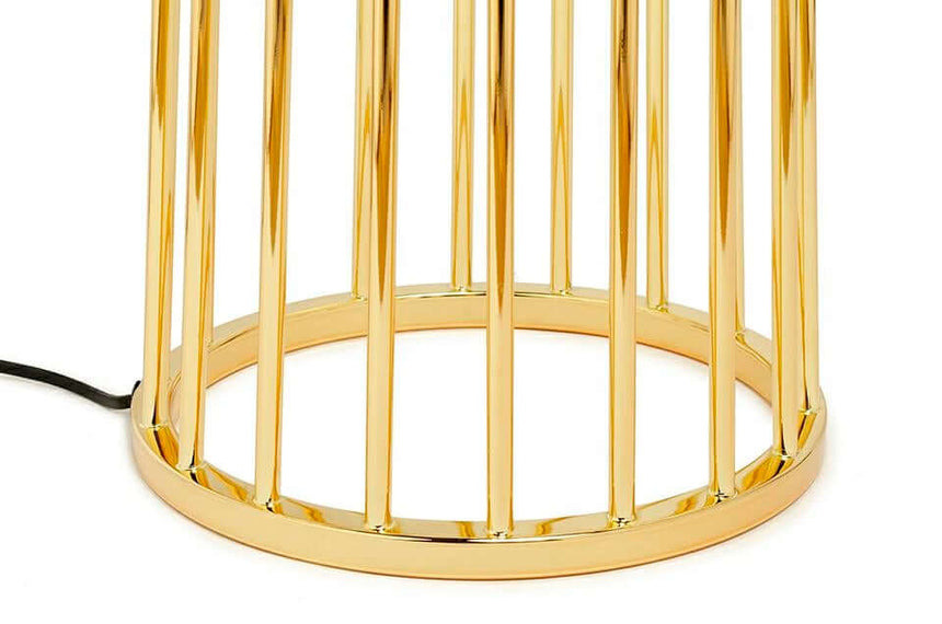 Lampă de podea Holmes Straight aurie cu abajur negru - metalMobCenter