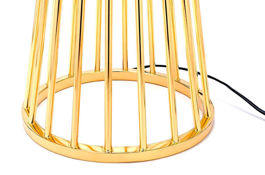 Lampă de podea Holmes aurie cu abajur negru - metalMobCenter