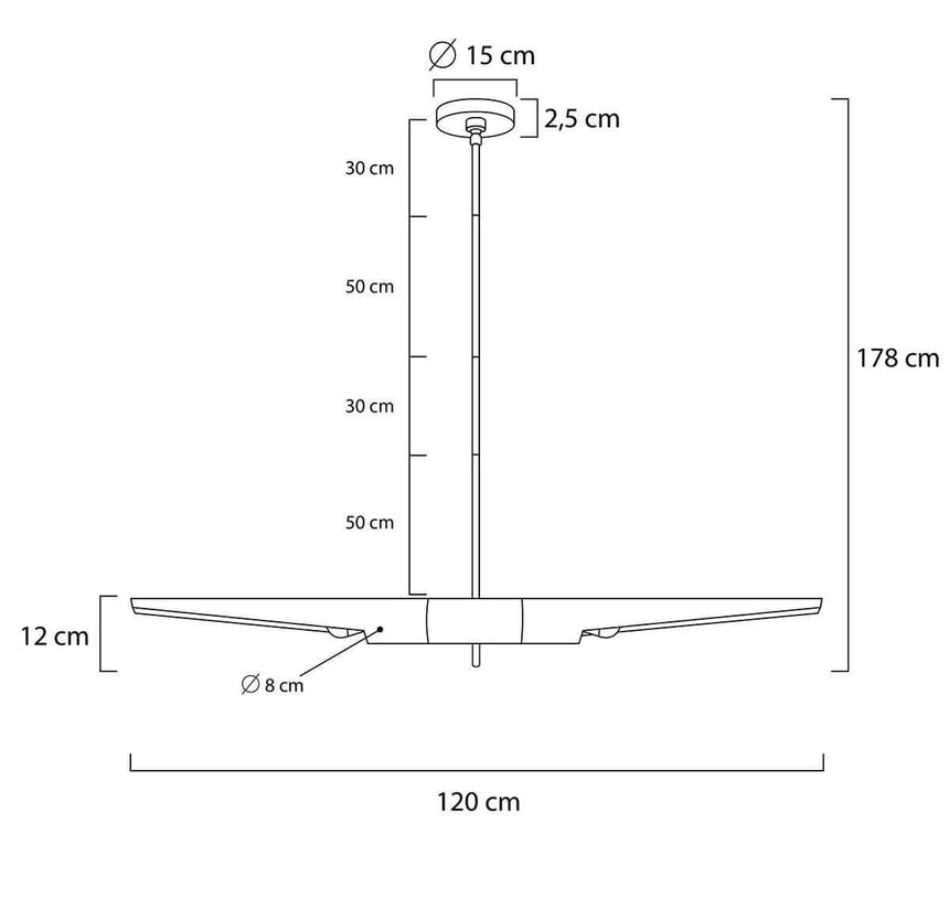 Lampă suspendată Apollo 1 negru - aur periatMobCenter