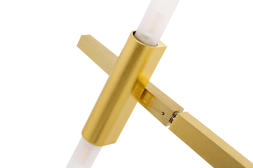 Lampă suspendată Candelabru 6 gold - aluminiu, sticlăMobCenter