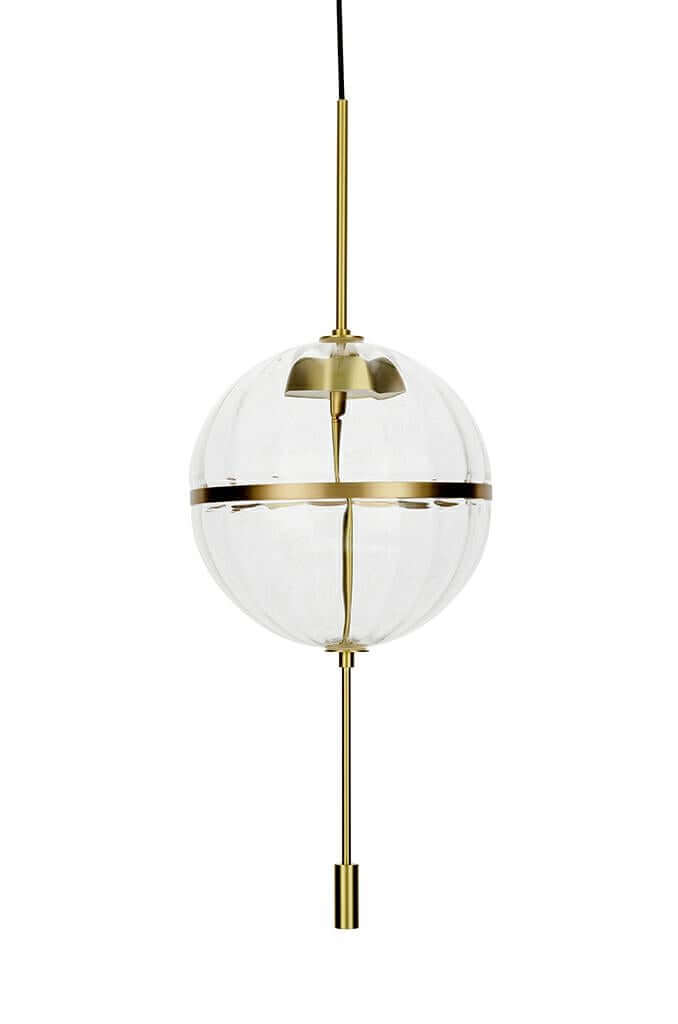 Lampă suspendată Chaplin 300 alamă - Led, sticlăMobCenter