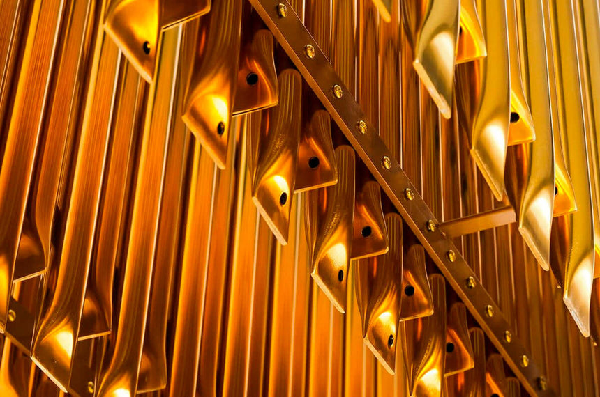 Lampă suspendată Galliano Long aur închis - aluminiu, oțel carbonMobCenter