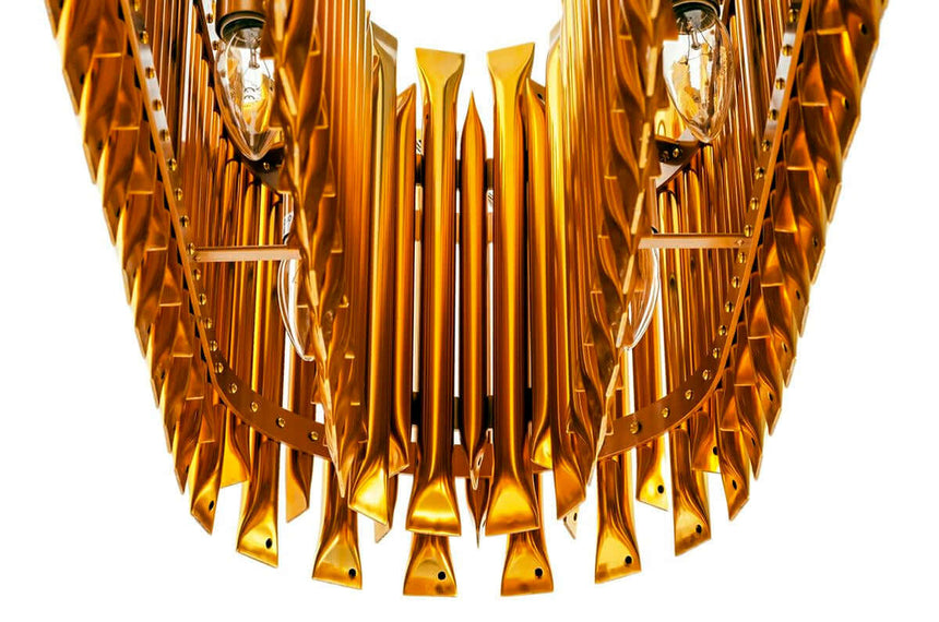 Lampă suspendată Galliano Long aur închis - aluminiu, oțel carbonMobCenter