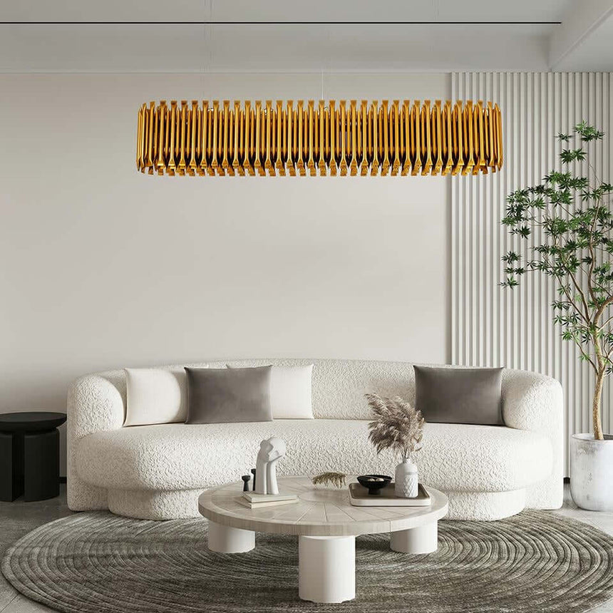 Lampă suspendată Galliano Long aur închis - aluminiu, oțel carbonMobCenter