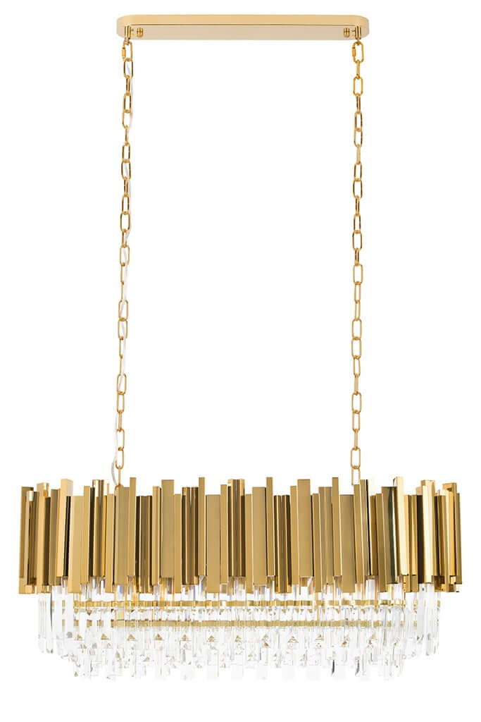 Lampă suspendată Imperial Long Gold 90 - oțel, cristalMobCenter